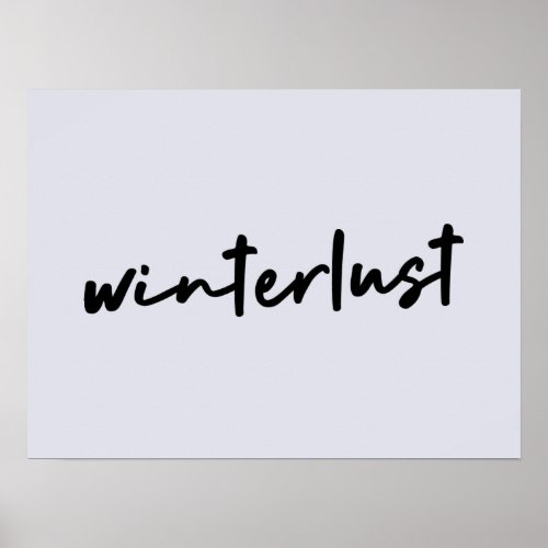 Winterlust  Winter Modern Minimalist Christmas Poster