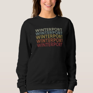 Winterport Maine Winterport ME Retro Vintage Text Sweatshirt