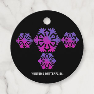  Winter's Butterflies snowflakes Favor Tags