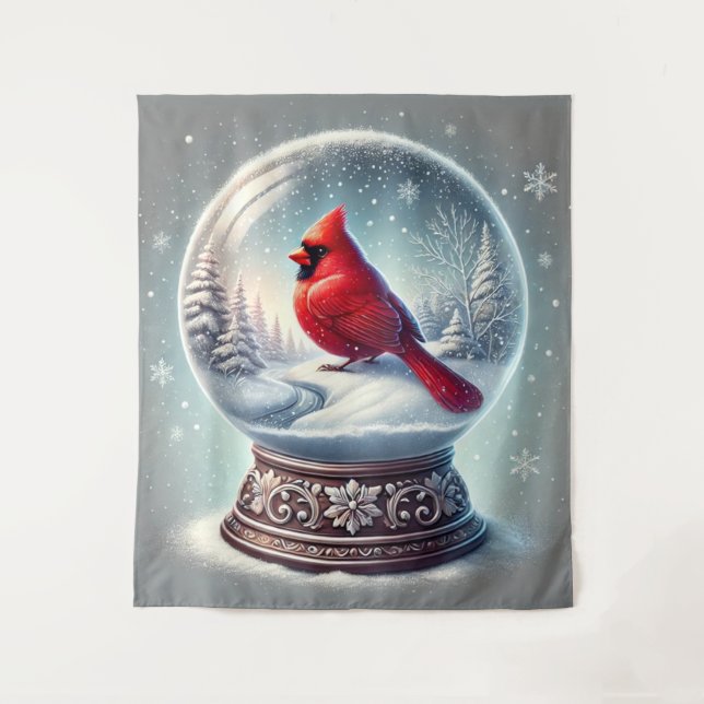Winter's Cardinal Keepsake Tapestry (Front)