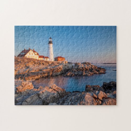 Winters dawn at Portland Head Lighthouse Jigsaw Puzzle