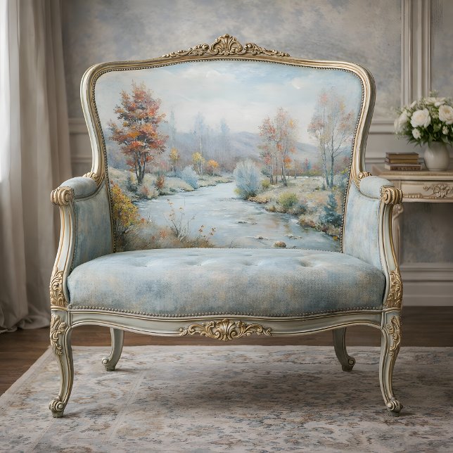 Winter's Dawn - Pastel Autumn River Decoupage Tissue Paper (Winter's Dawn - Pastel Autumn River Decoupage Paper)