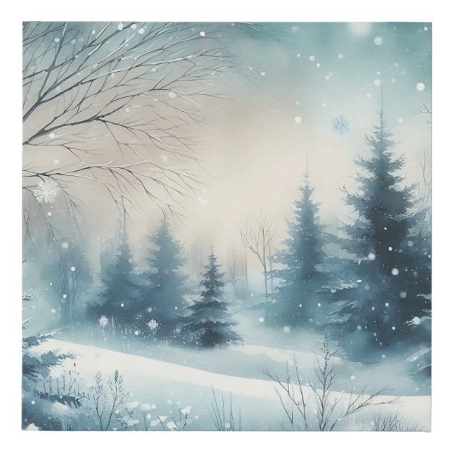 "Winter's Embrace: Faux Canvas Print (Front)