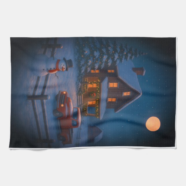 Winter's Eve Kitchen Towel (Horizontal)