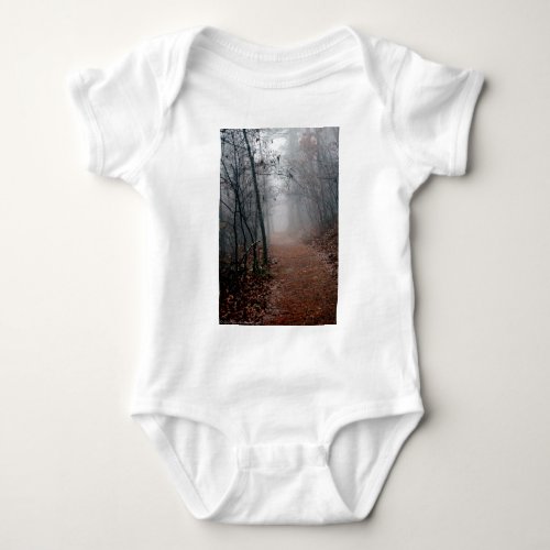 Winters Fog _ No End in Sight on the Trail Gifts Baby Bodysuit