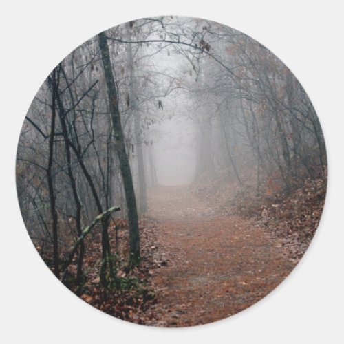 Winters Fog _ No End in Sight on the Trail Gifts Classic Round Sticker