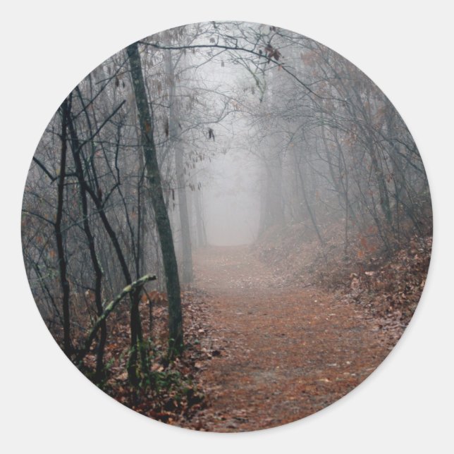 Winters Fog - No End in Sight on the Trail Gifts Classic Round Sticker (Front)