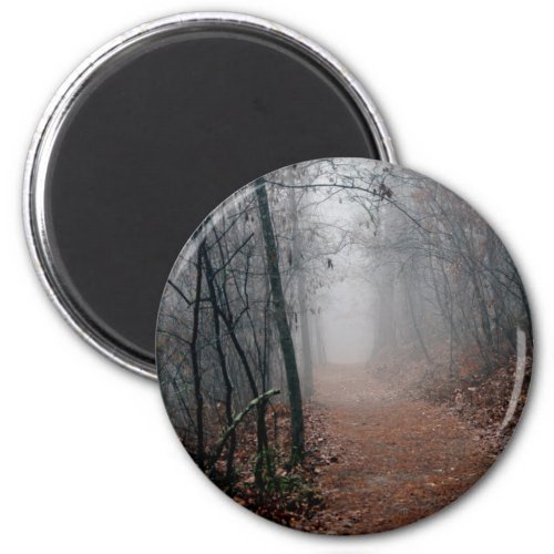 Winters Fog _ No End in Sight on the Trail Gifts Magnet