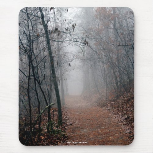 Winters Fog _ No End in Sight on the Trail Gifts Mouse Pad