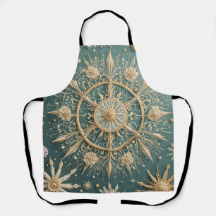 Winter's Golden Embrace: A Snowflake Serenade Apron