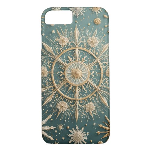 Winters Golden Embrace A Snowflake Serenade iPhone 87 Case