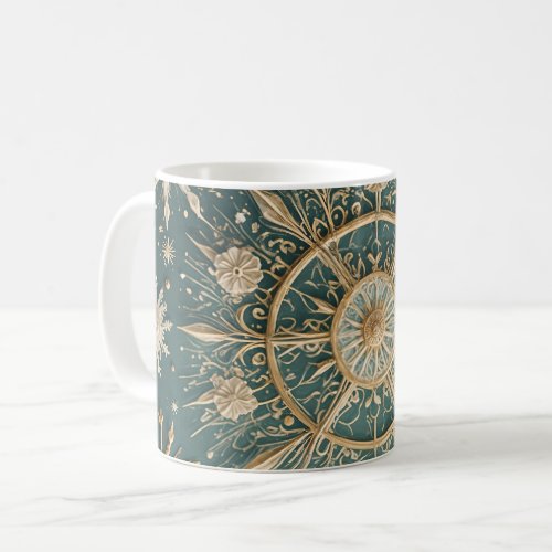 Winters Golden Embrace A Snowflake Serenade Coffee Mug