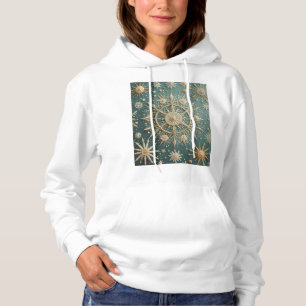 Winter's Golden Embrace: A Snowflake Serenade Hoodie