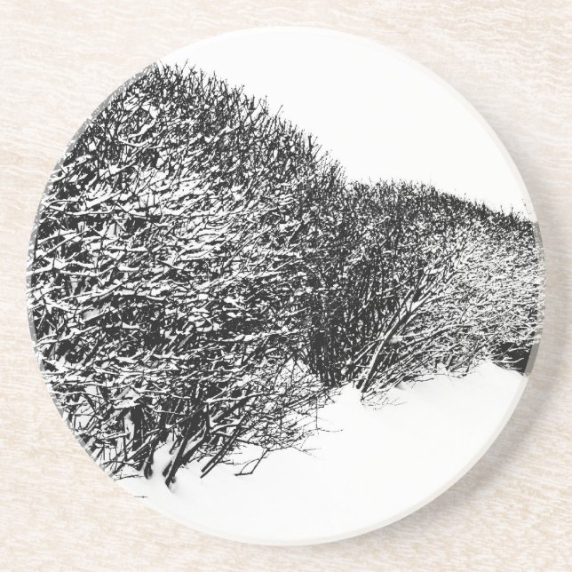 winter's hedge sandstone coaster (Front)