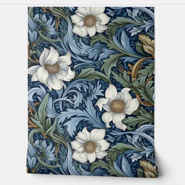 Winter's Morris Garden Botanical Wallpaper (Unrolling)