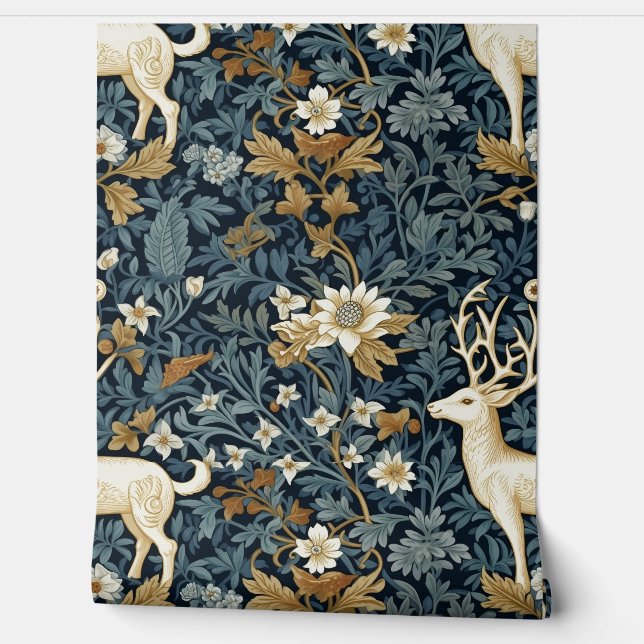 Winter's Morris Garden Botanical Wallpaper (Unrolling)