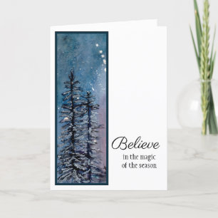 Winter's Night - Believe Holiday Card