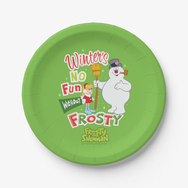 Winter's No Fun Without Frosty the Snowman™ Paper Plates (Front)