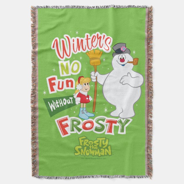 Winter's No Fun Without Frosty the Snowman™ Throw Blanket (Front Vertical)