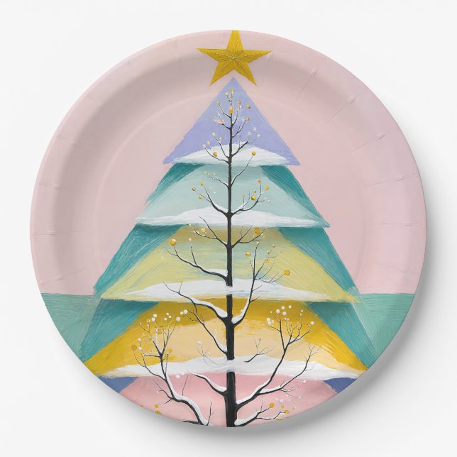 Winter's Pastel Glow Paper Plates (Front)