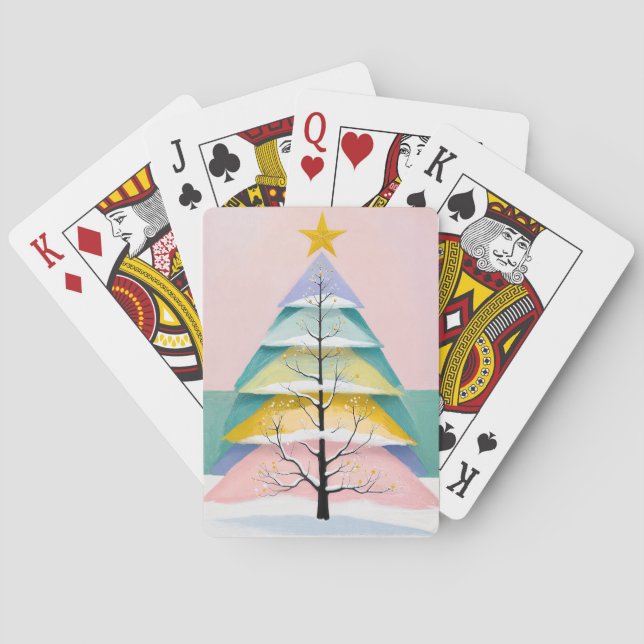Winter's Pastel Glow Poker Cards (Back)