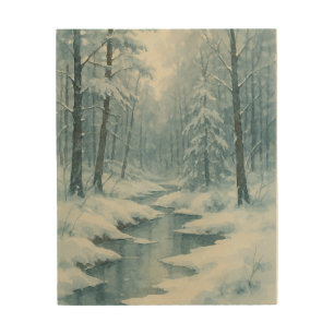  Winter's Quiet Creek Wood Wall Art