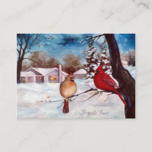 Winters Serenity Cardinal Art Card