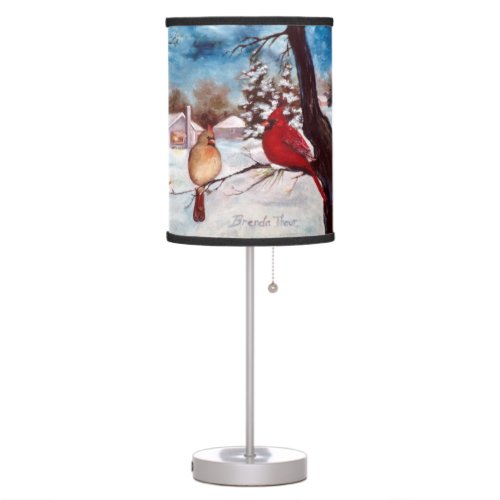 Winters Serenity Cardinal Table Lamp