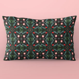 Winters Snowflakes, Poinsettias, Cardinals Accent Pillow
