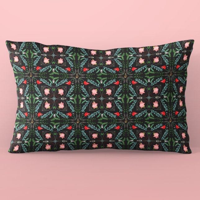 Winters Snowflakes, Poinsettias, Cardinals  Accent Pillow (Creator Uploaded)