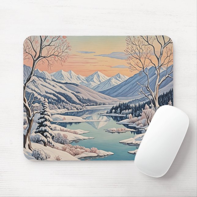 Winter's Tranquility Mouse Pad (With Mouse)