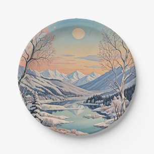 Winter's Tranquility Paper Plates