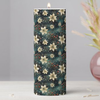 Winter's Waltz Pillar Candle by ChristmasTimeByDarla at Zazzle