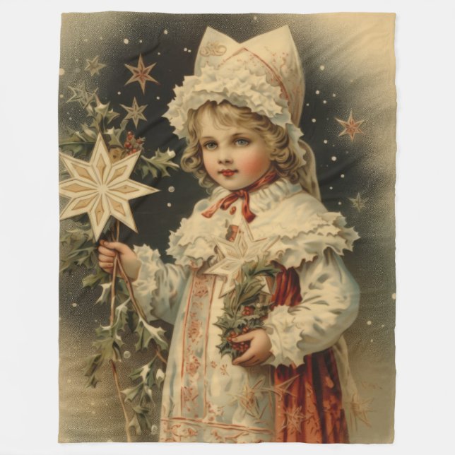 Winter's Whisper Vintage Christmas Blanket  (Front)