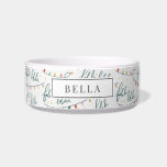 Winterscape Fox Pattern Name Pet<br><div class="desc">This cute "falalala lala" Christmas holiday pet bowl features christmas lights on a white background. Personalize it for your needs. You can find matching products at my store.</div>