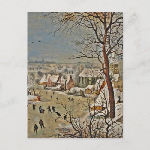 Winterscape  on a Pond with Birds Postcard