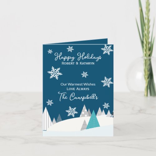 Winterscape Personalized Holiday Thank You Card