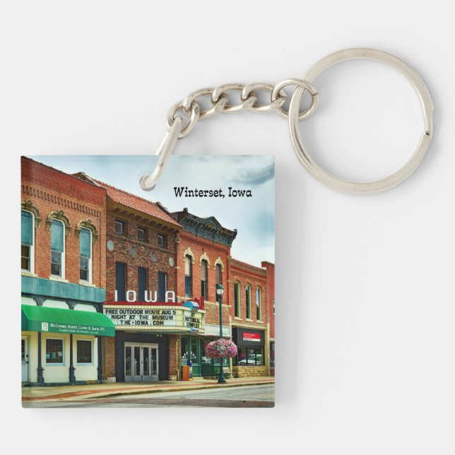Winterset, Iowa, Town Square Keychain (Back)