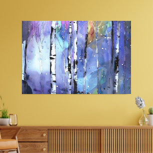 Wintersong in the Birch Woods Canvas Print