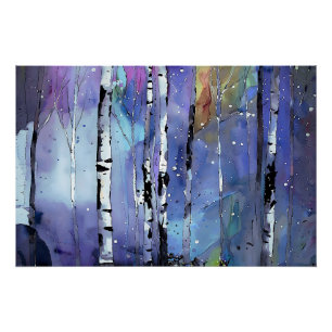 Wintersong in the Birch Woods Poster