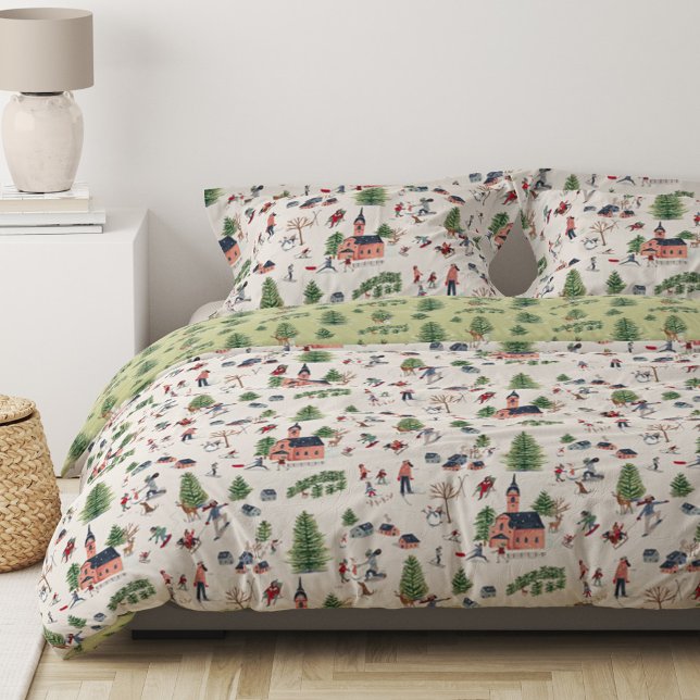 Wintersport ski landscape all-over print duvet cover (Creator Uploaded)