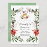 Wintertide Woodland Christmas Bridesmaids Luncheon Invitation