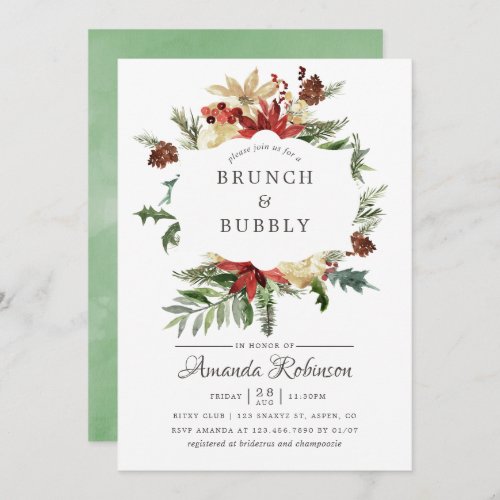 Wintertide Woodland Christmas Brunch and Bubbly Invitation
