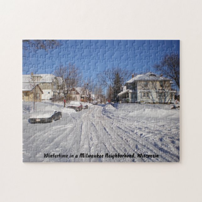 Wintertime in a Milwaukee Neighborhood Wisconsin Jigsaw Puzzle (Horizontal)