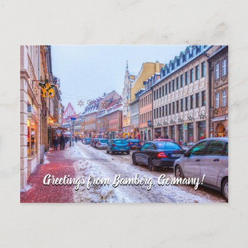 Wintertime in Bamberg Germany Postcard