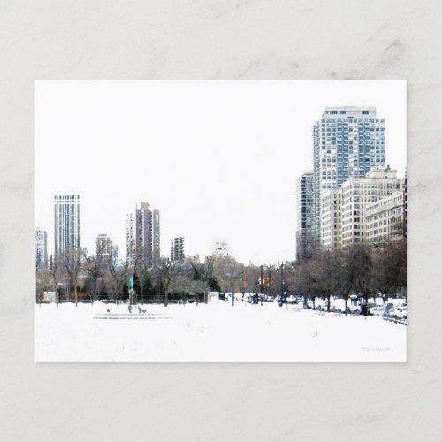Wintertime in Chicago Postcard
