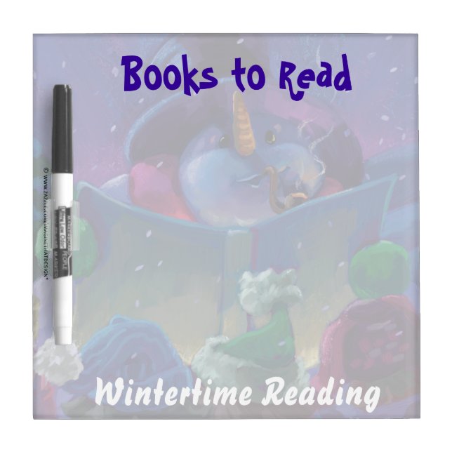 Wintertime Reading Books to Read Dry Erase Board (Front)
