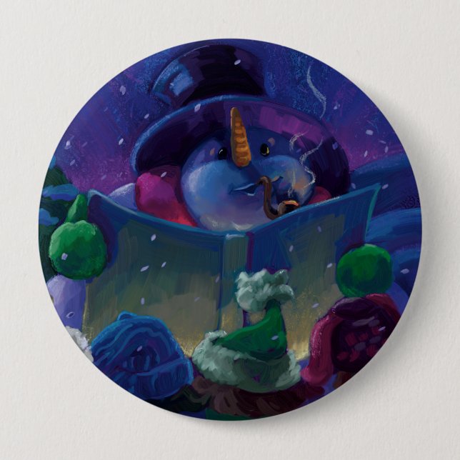 Wintertime Reading Button (Front)