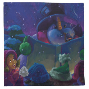 Wintertime Reading Cloth Napkin