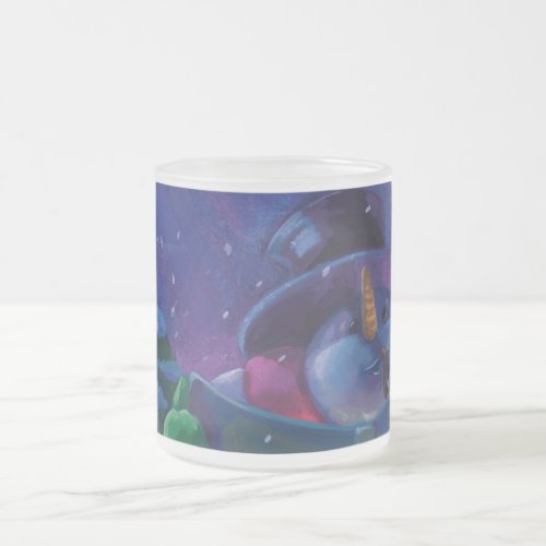 Wintertime Reading Frosted Glass Coffee Mug